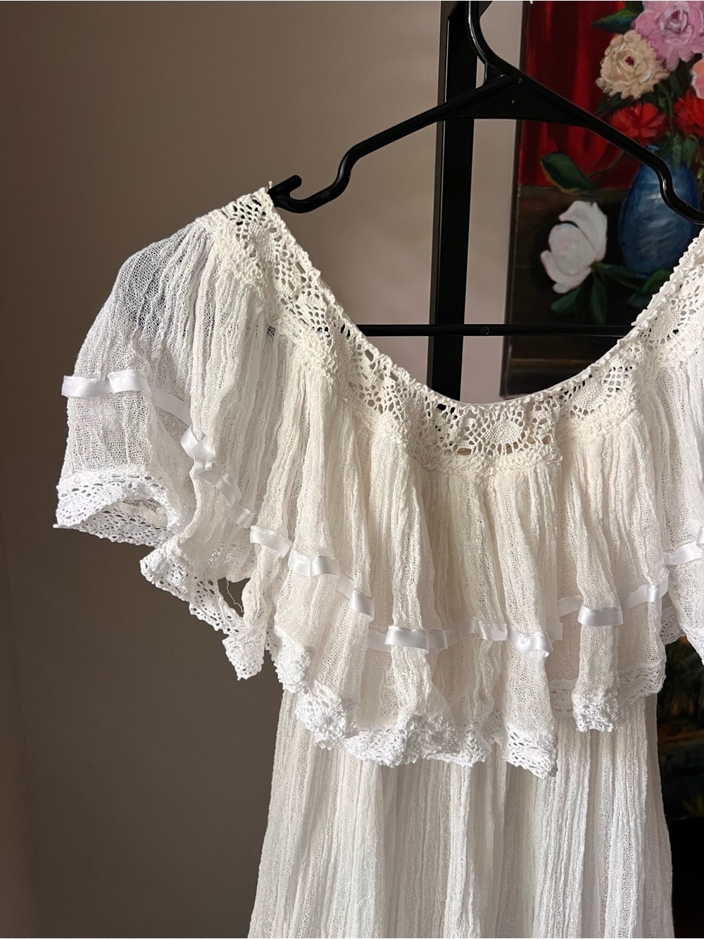 Jen’s pirate booty senorita White Off-Shoulder Ruffled Mini tunic dress - Picture 10 of 13